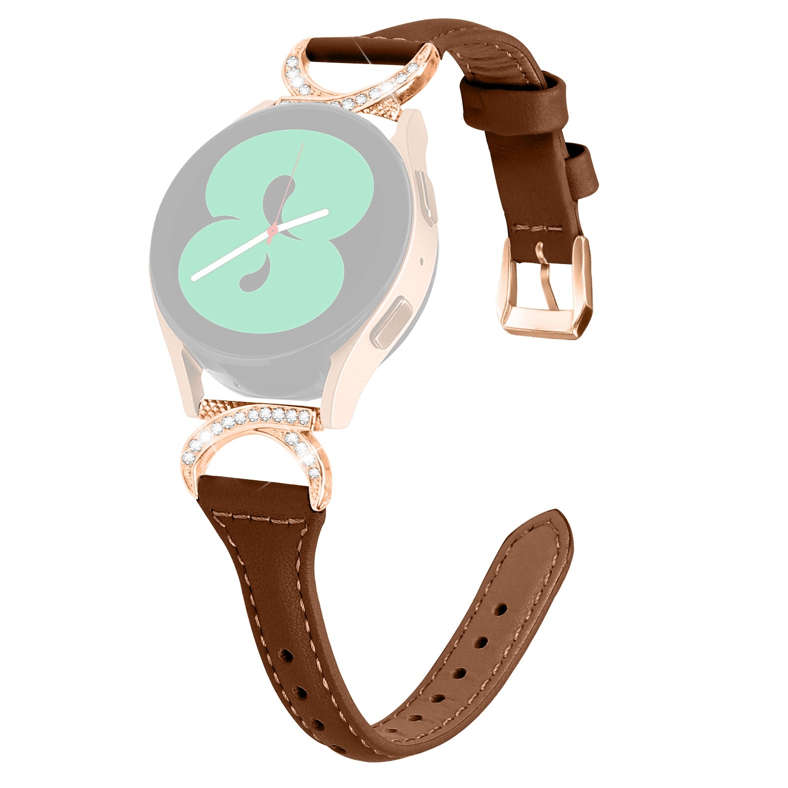 For Samsung Galaxy Watch 3 41mm Watch6 40mm 44mm Watch6 Classic 43mm 47mm Watch 5 40mm 44mm Watch4 40mm 44mm Leather Watch Strap 20mm Watch Band with Rose Gold Buckle For Samsung Galaxy Watch 3 41mm Watch6 40mm 44mm Watch6 Classic 43mm 47mm Watch 5 40mm 44mm Watch4 40mm 44mm Leather Watch Strap 20mm Watch Band with Rose Gold Buckle